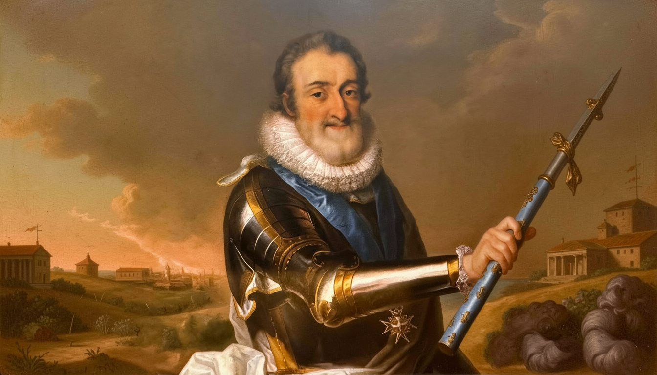 Portrait du roi Henri IV figure historique de France présenté lors d’une visite privée historique à Paris